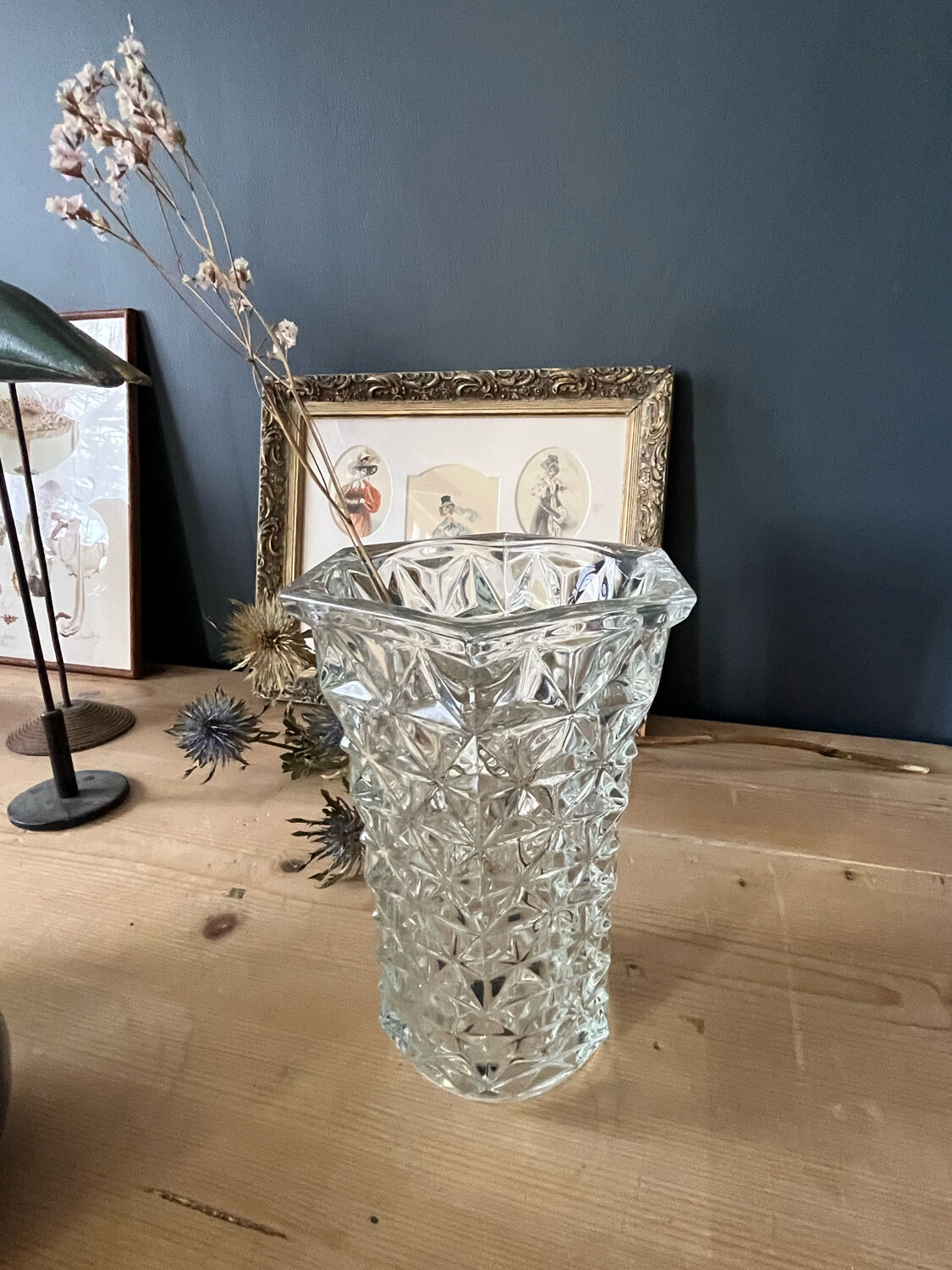 Moulded glass vase