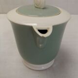 Digoin Sarreguemines almond green vintage Art Deco earthenware coffee set