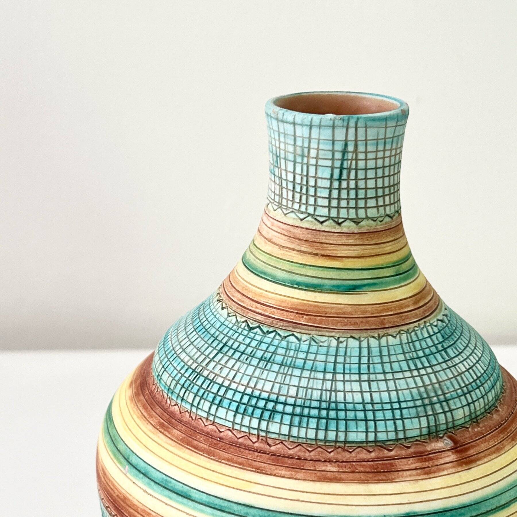 Vintage Vase • Glazed Ceramic • Aldo Londi • Bitossi • 1950