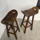 Pair of brutalist high stools