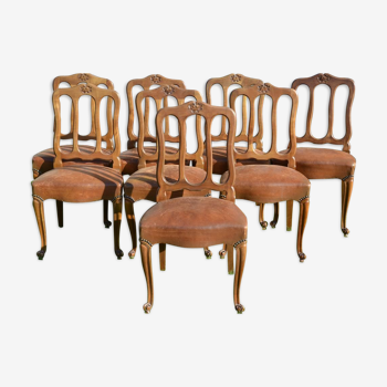 Série de 8 chaises Néo-rustiques