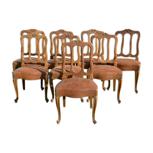 Série de 8 chaises Néo-rustiques
