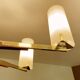 Grande suspension scandinave, teck, laiton et verre