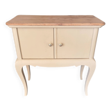 Small accent furniture / cream beige chest of drawers natural wood – chic style