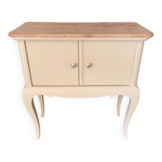 Small accent furniture / cream beige chest of drawers natural wood – chic style