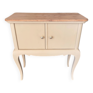 Small accent furniture / cream beige chest of drawers natural wood – chic style