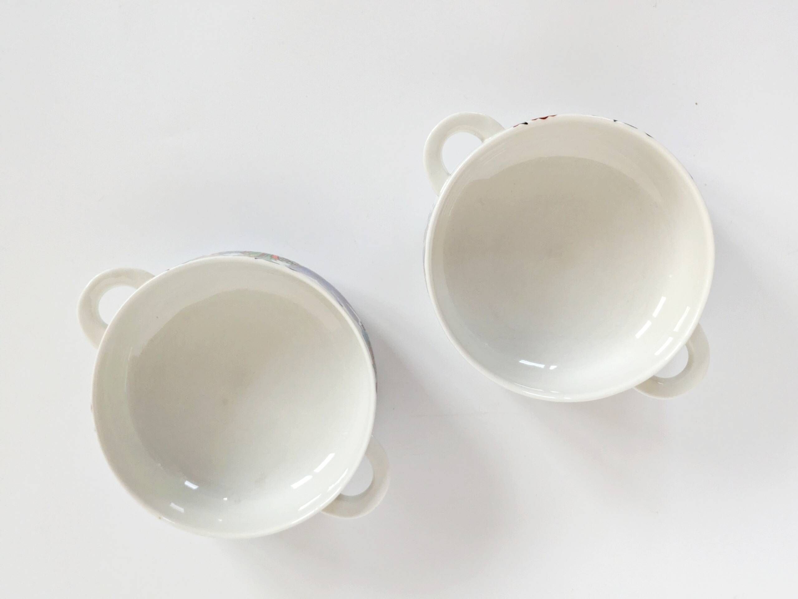 Set of 2 vintage “Acapulco” bowls by Villeroy & Boch with handles