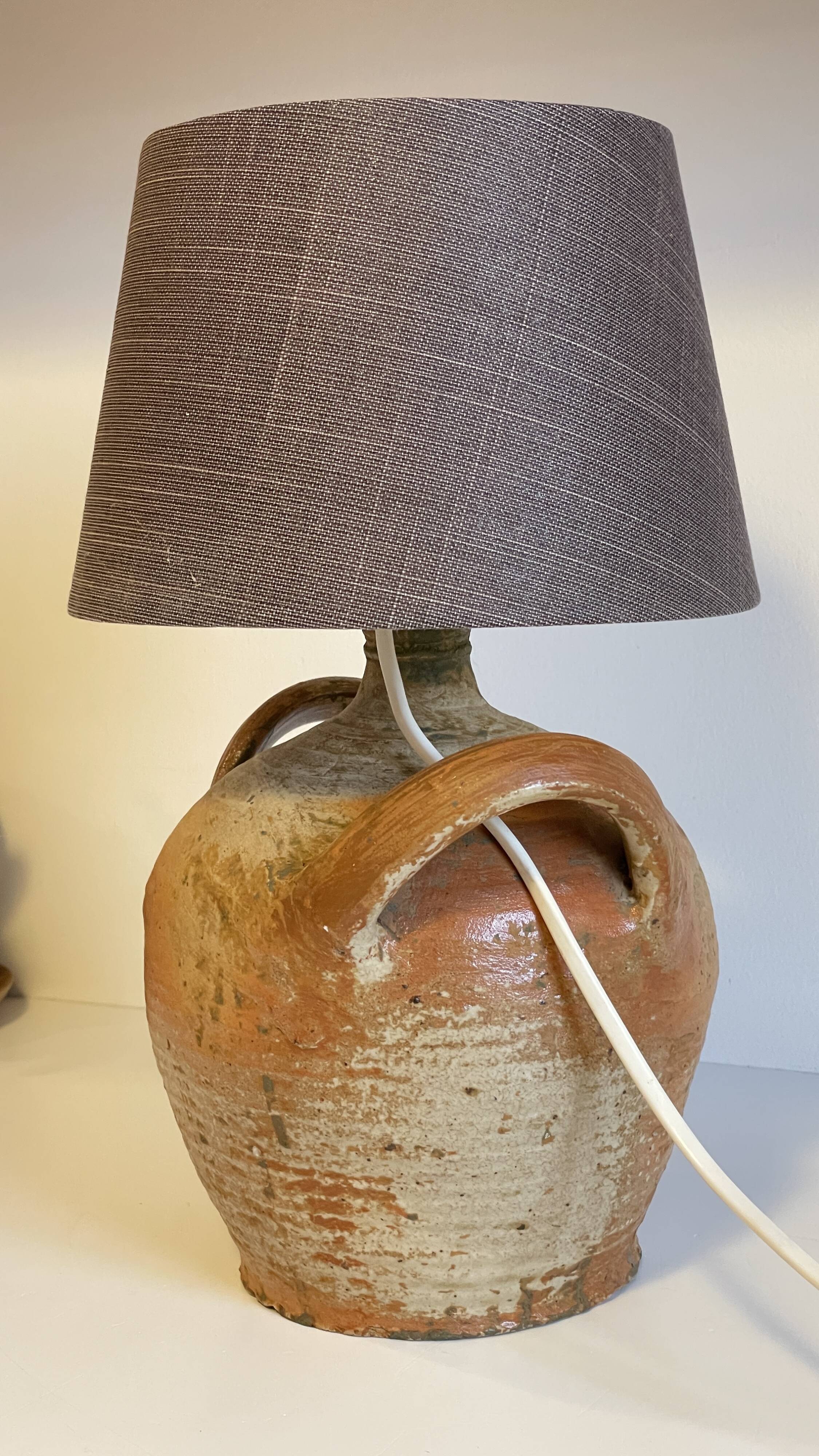 Vintage handmade pottery lamp
