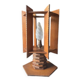 Lampe moderniste en bois - création d’ébénisterie artisanale 70’s