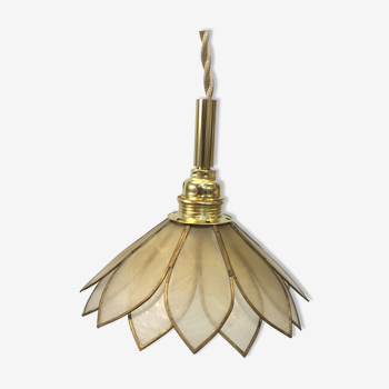Lamp in mother-of-pearl and brass