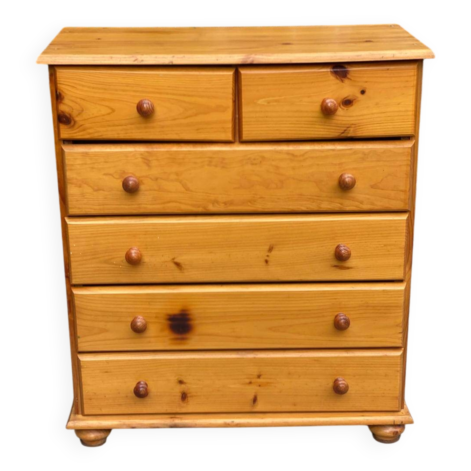 Commode 6 tiroirs en pin massif