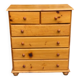 Commode 6 tiroirs en pin massif