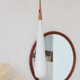 Opaline & Teak Pendant Lamp - Uno and Östen Kristiansson for Luxus