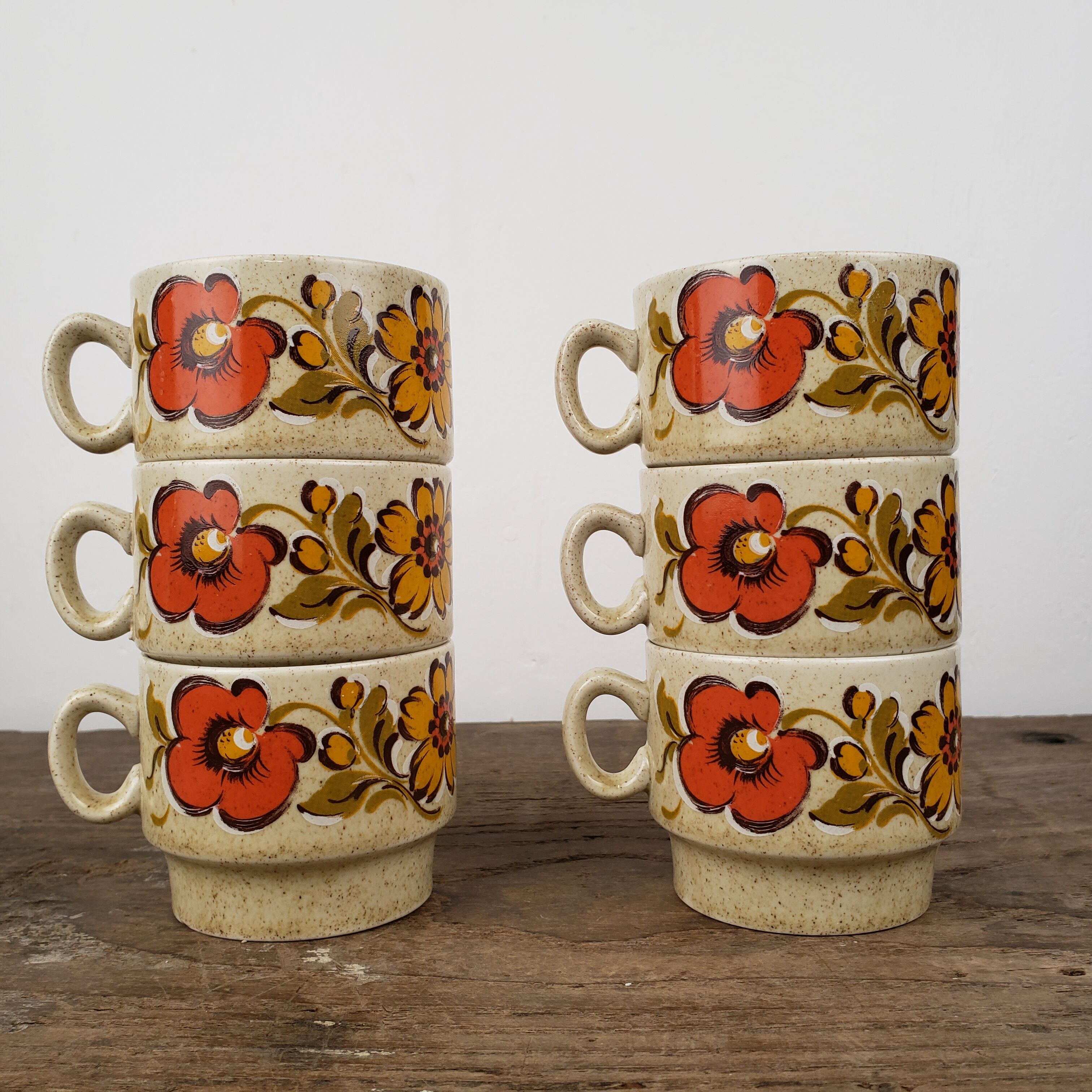Vintage cups 70' x6 - Weidmann, Italian porcelain