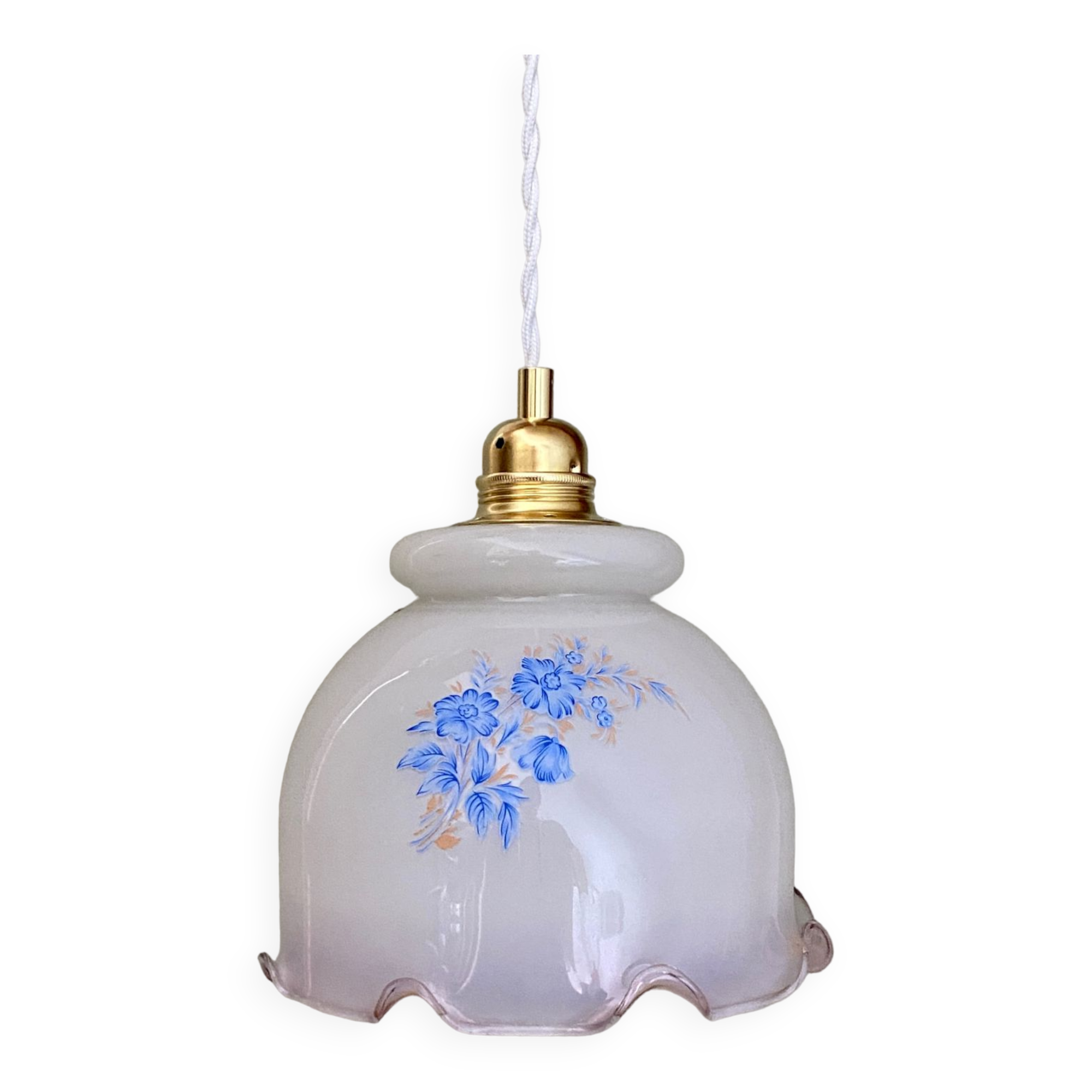 Vintage opaline lampshade pendant