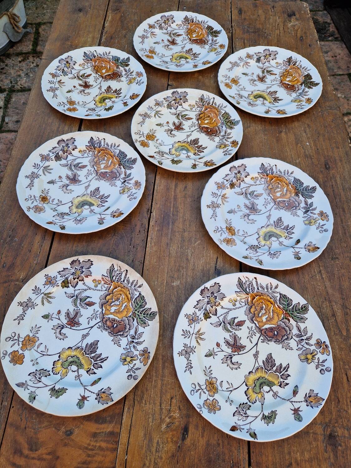 Set of 8 English Dessert Plates Mason's Chantilly Pattern