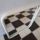 Vintage white tubular mirror from Italy, 70s