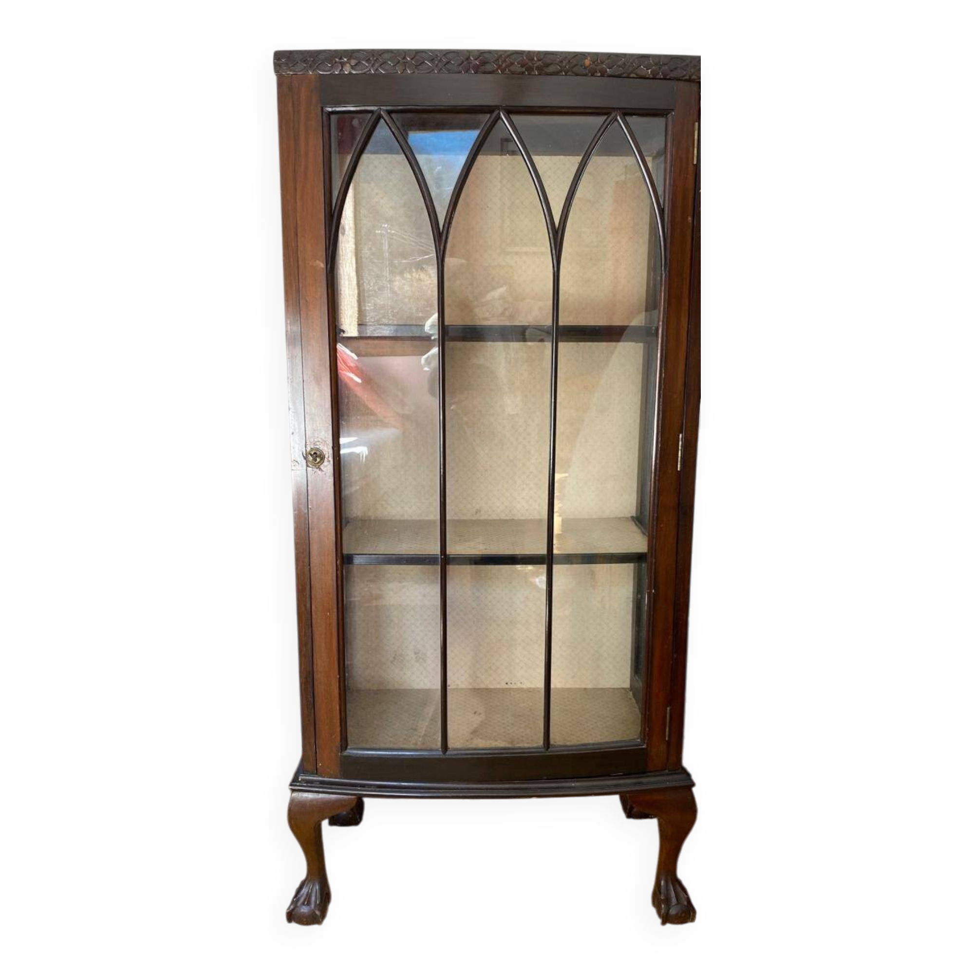 English mahogany display cabinet