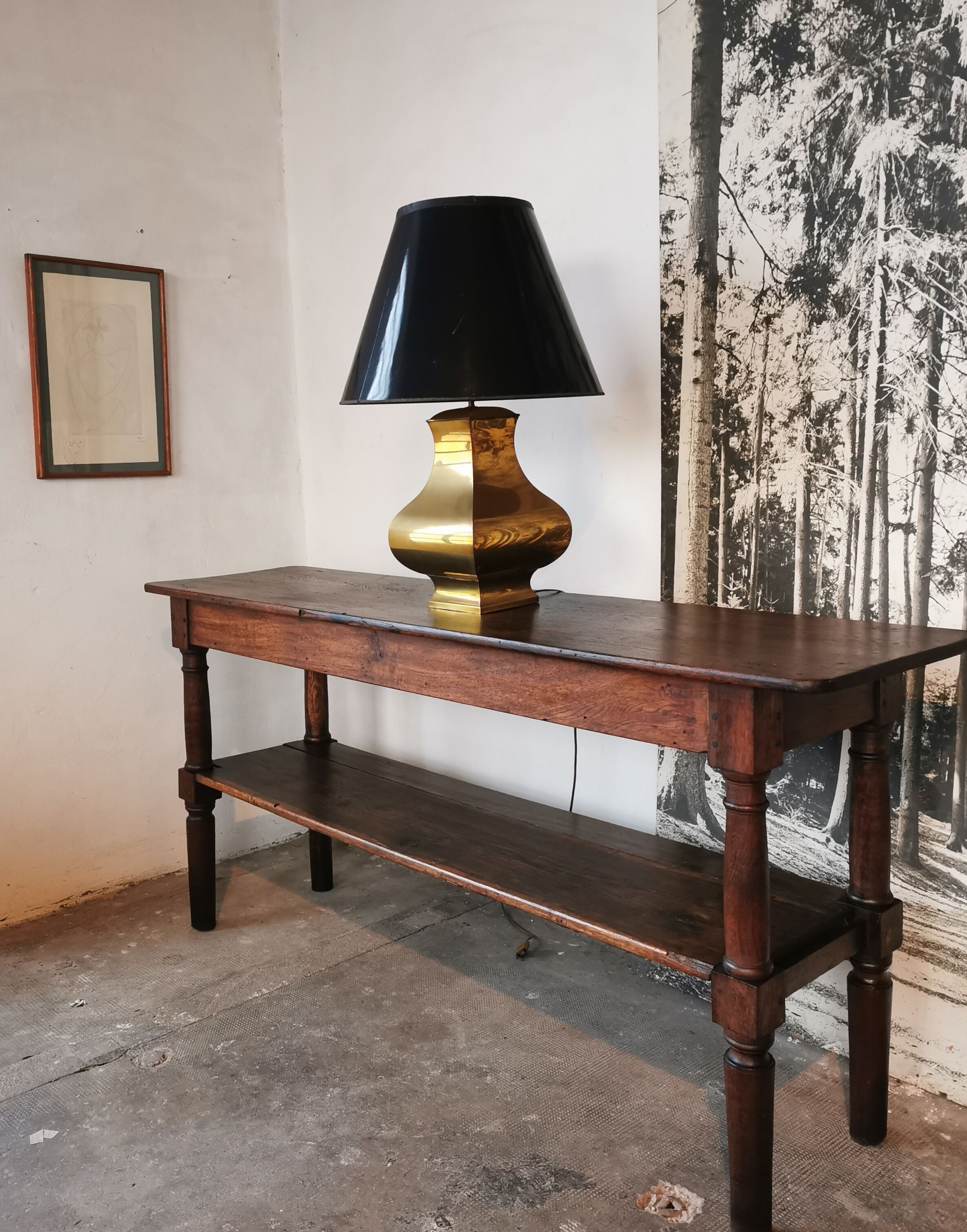 Draper table, oak wood console