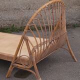 Lit en rotin années 50/60