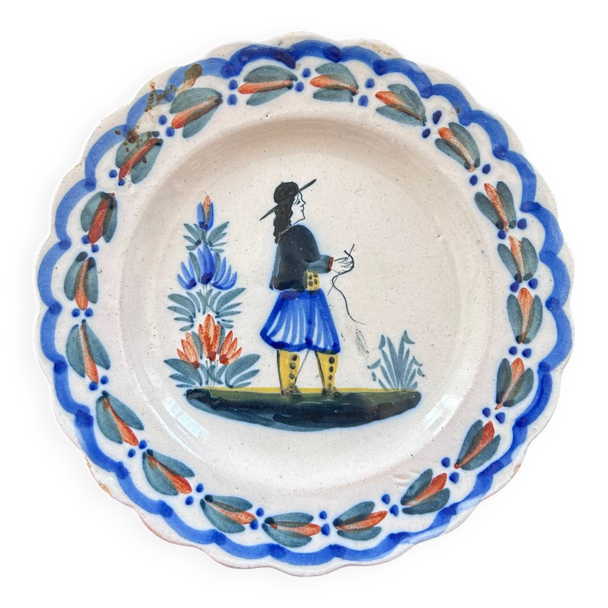 Antique plate signed HR Quimper