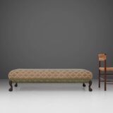 Large Victorian Sofa and Matching Ottoman, United Kingdom, 1890s