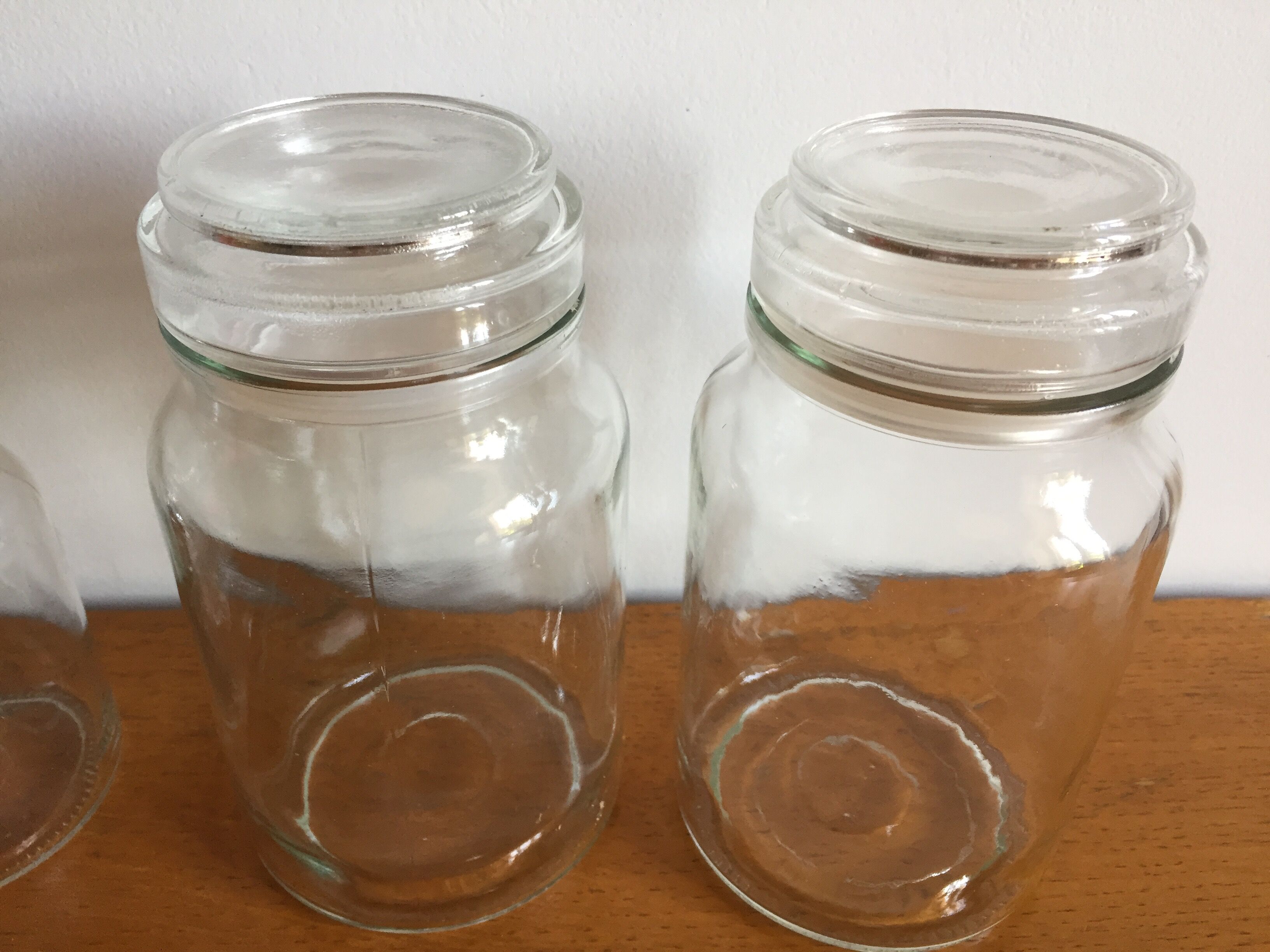 Lot of 4 vintage glass jars