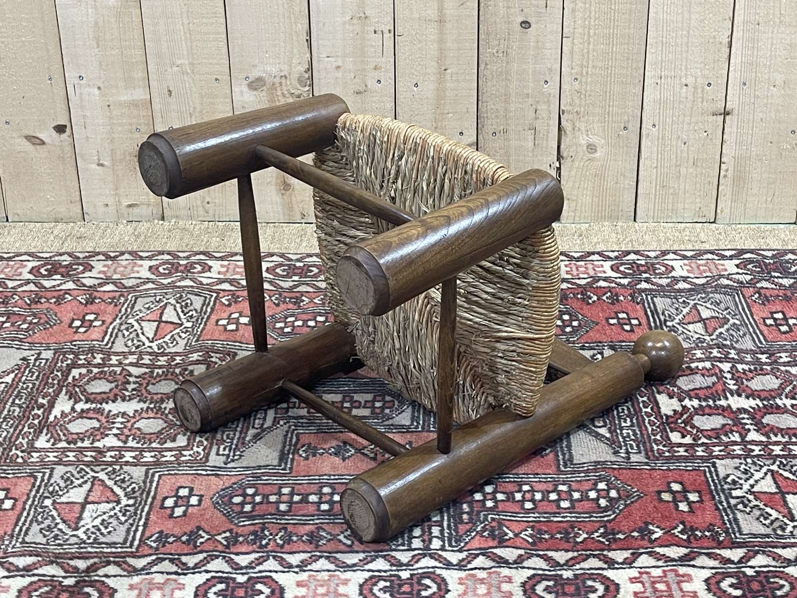 Low chair in elm and beech