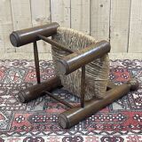 Low chair in elm and beech