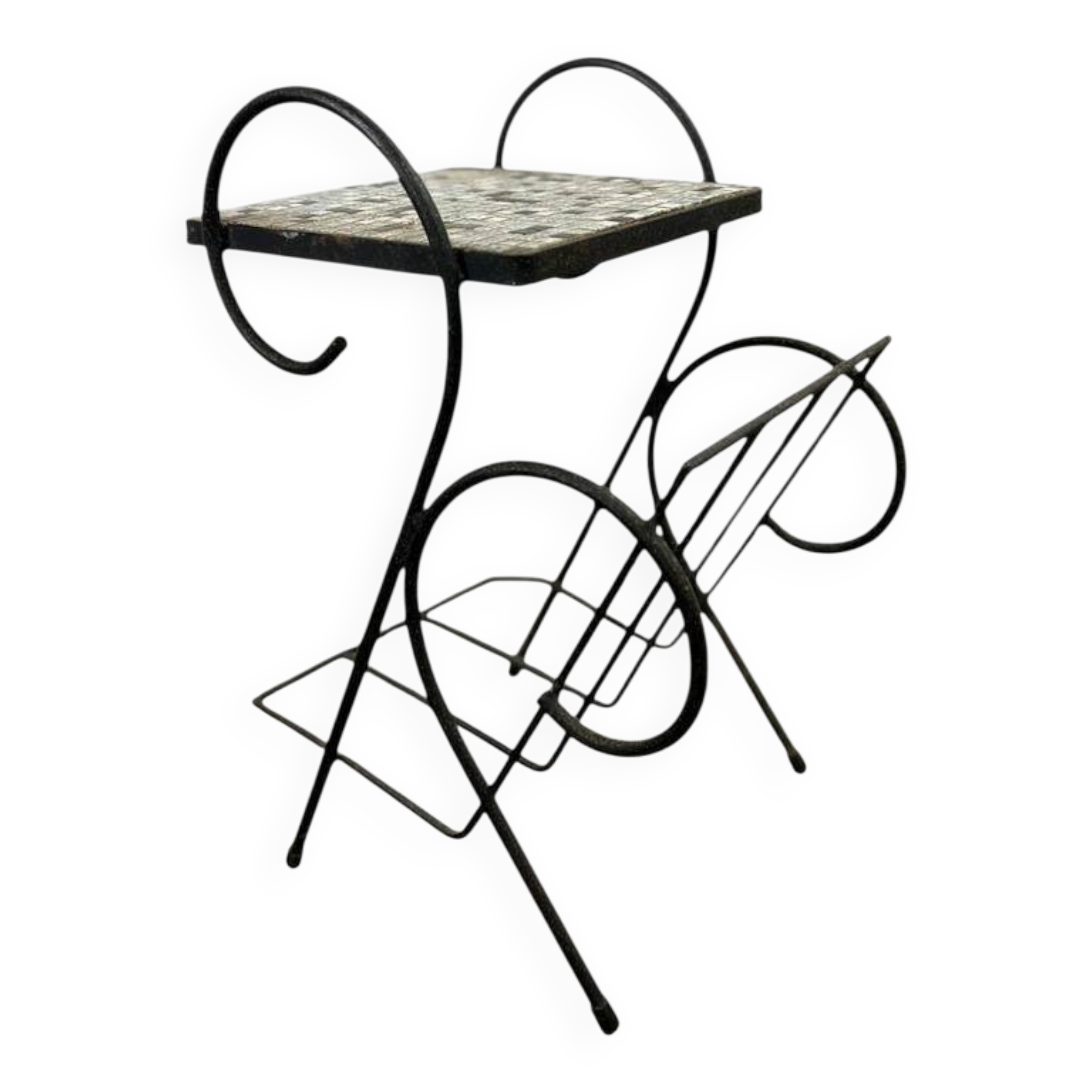 Vintage side table with tiles / plant table / bedside table