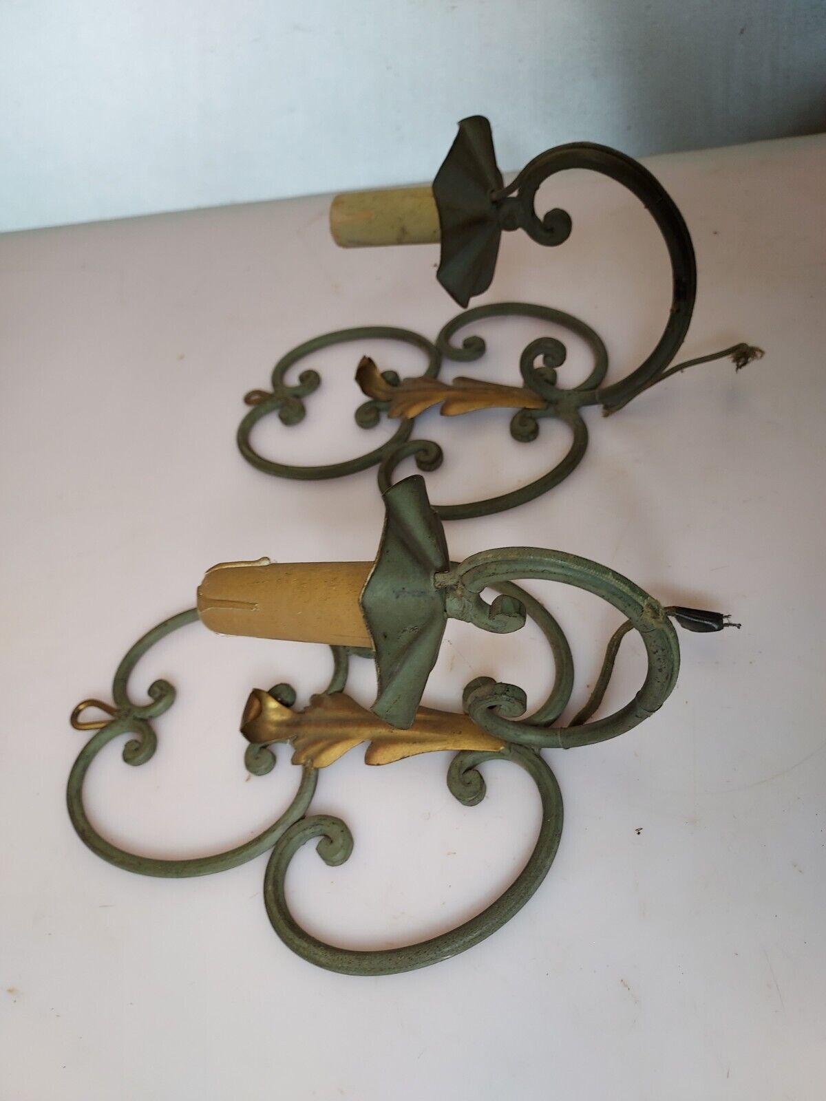 Pair of wrought iron sconces