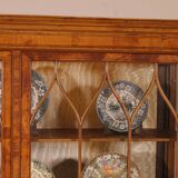 19th Century Mahogany and Burr Walnut Display Cabinet with Lighting