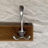 Vintage wooden wall coat rack - 2 hooks
