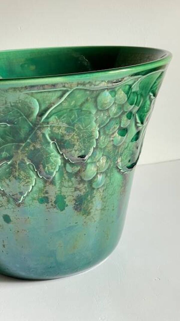 Cache-pot en barbotine Gien vintage