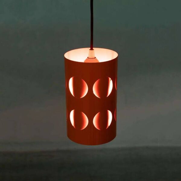 Suspension vintage orange style space age des années 70