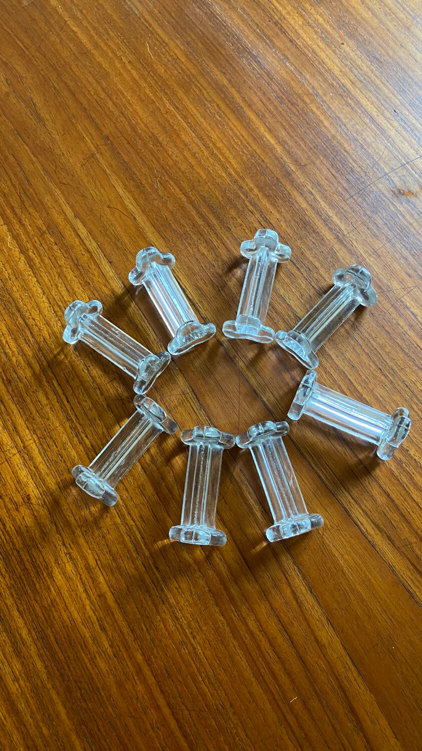 Set de 8 porte couteaux vintage en verre 1960