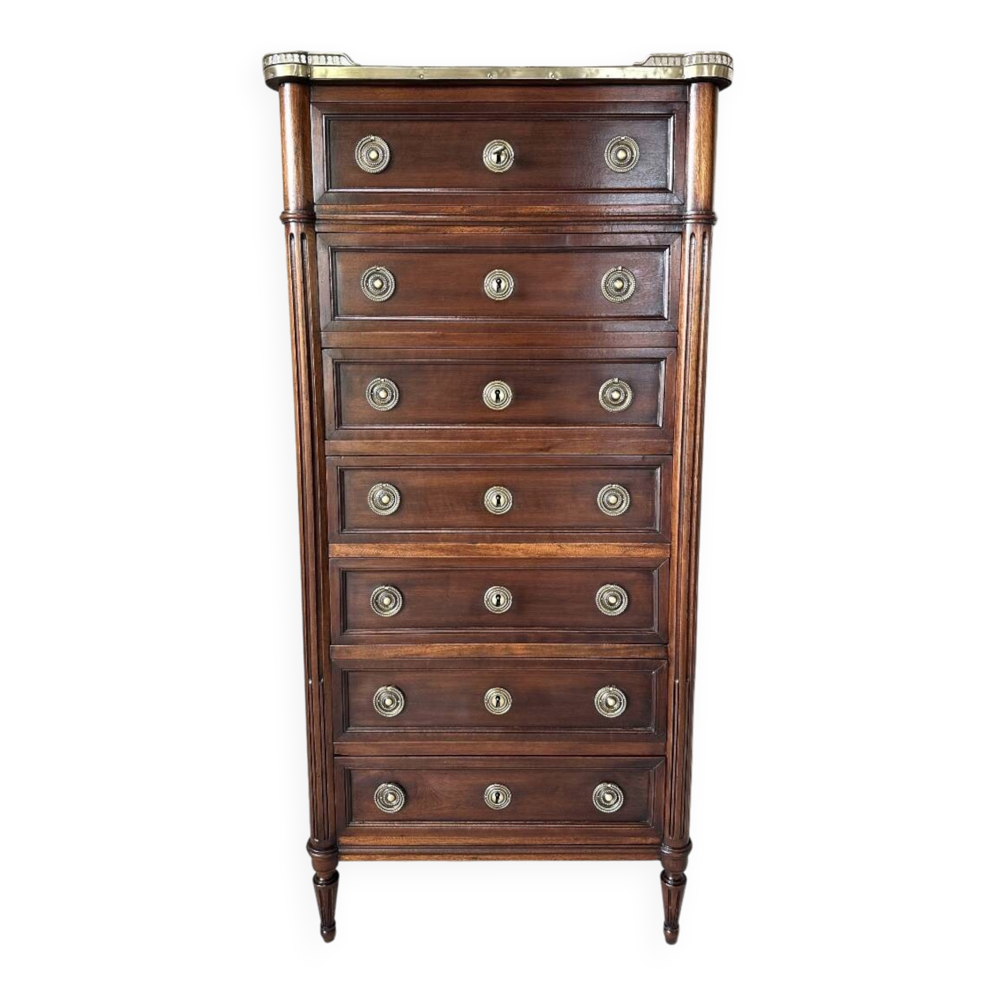 Louis XVI style chest of drawers in mahogany, circa 1900.