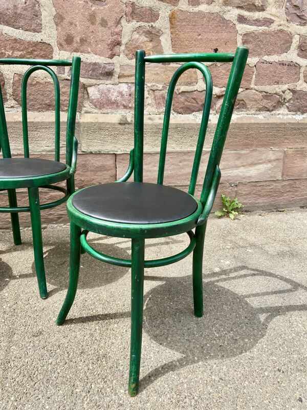 Set de 4 chaises restaurant café bois courbé bistrot