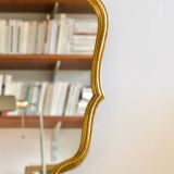 Old large shell mirror gilded with gold leaf