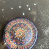 5 vintage handcrafted enameled ceramic coasters