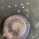 5 vintage handcrafted enameled ceramic coasters