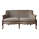 Classic living room set: 2/3-seater sofa in dark wood fabric.