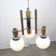 Mid-Century Scandinavian Chrome & Opaline Chandelier, 1960s