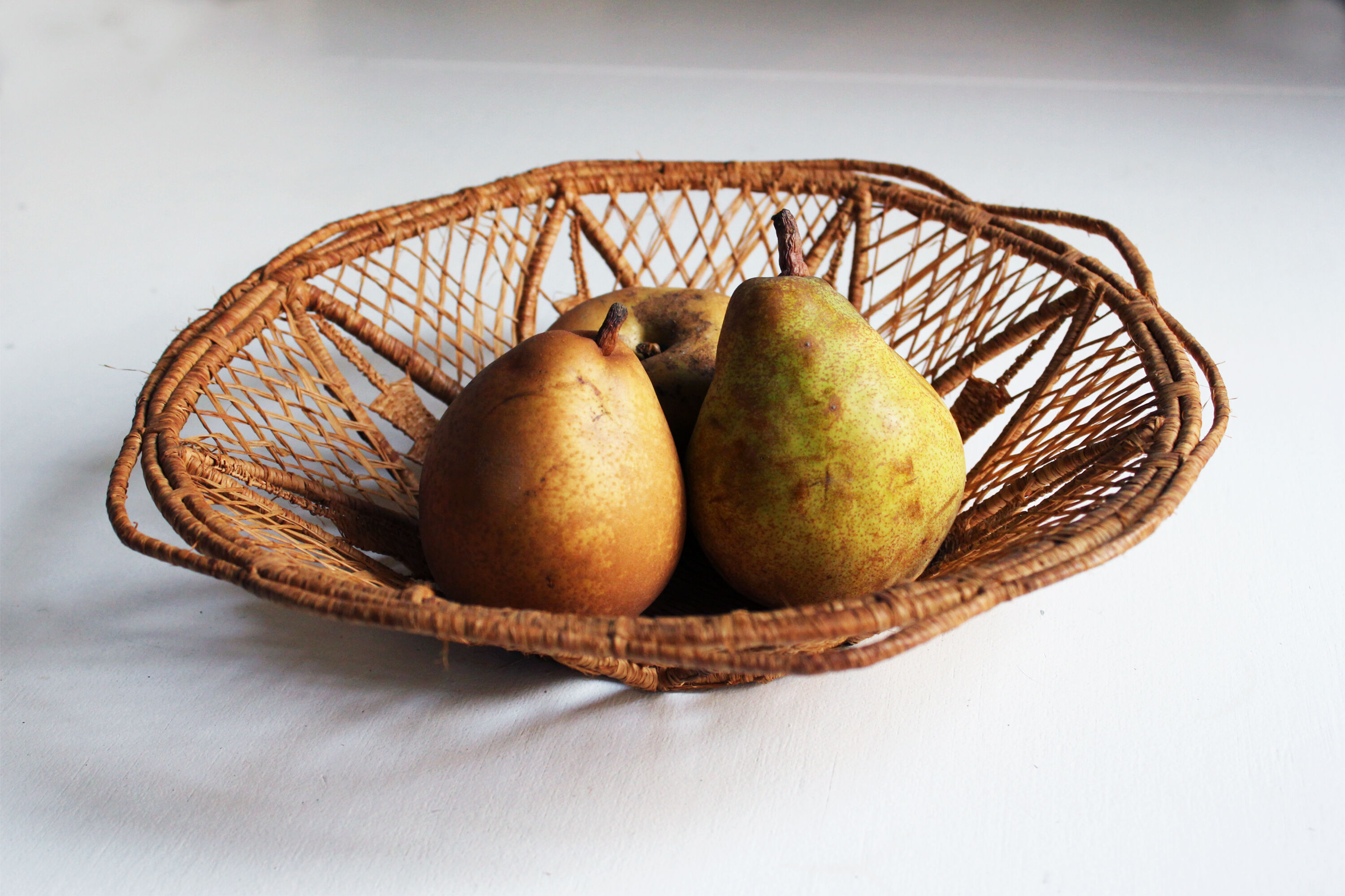 Original basket, wicker basket and vintage raffia