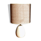 Table lamp in wool tweed and foot in cream color wood