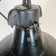 Industrial black enamel pendant lamp with cast iron top, 1970s