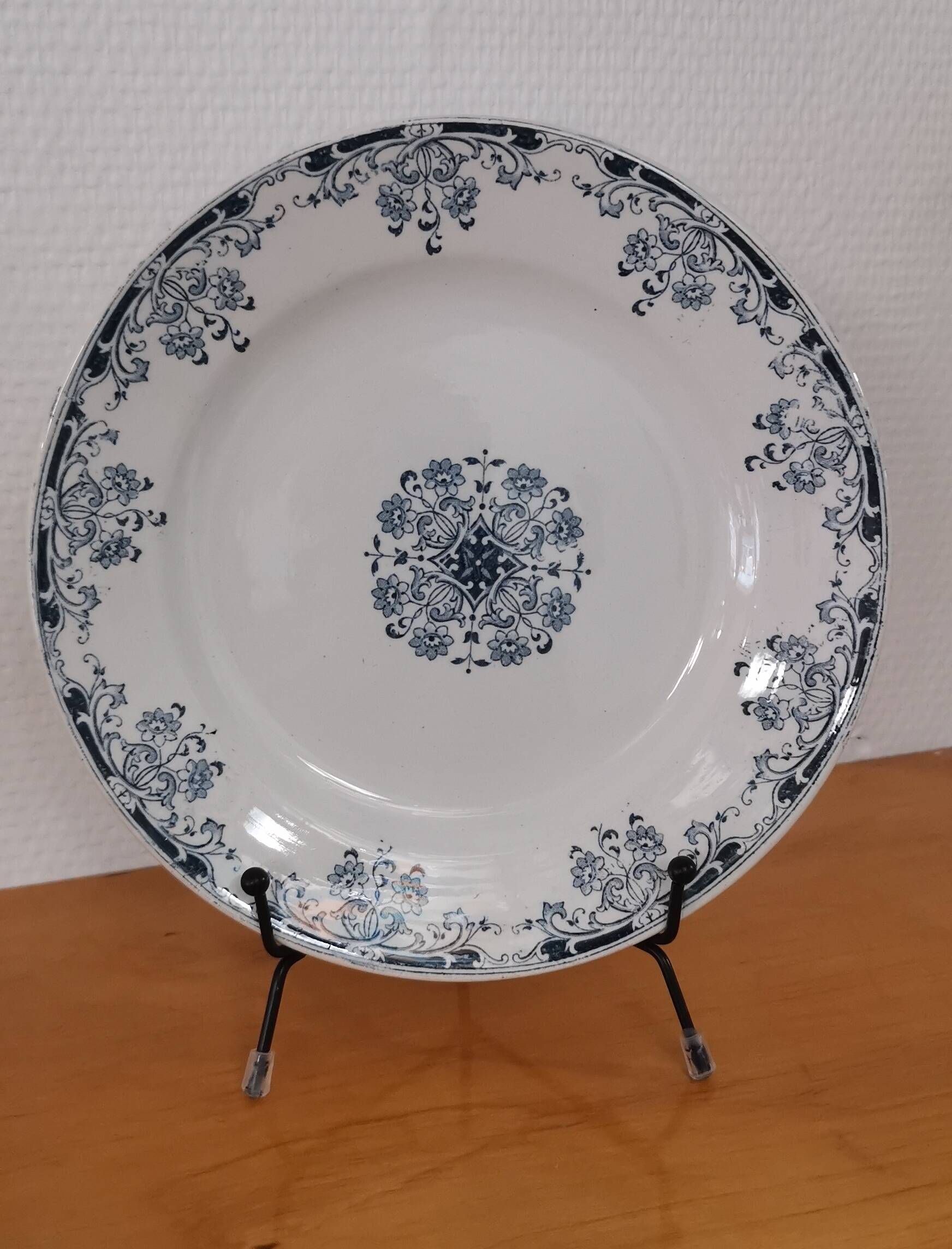 Blue/green iron earth shower bowl, “Mignon” model, H & Cie Sarreguemines