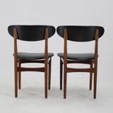 1960s Set of Six Scantic Mobelvaerk Dining Chairs in Leatherette, Denmark