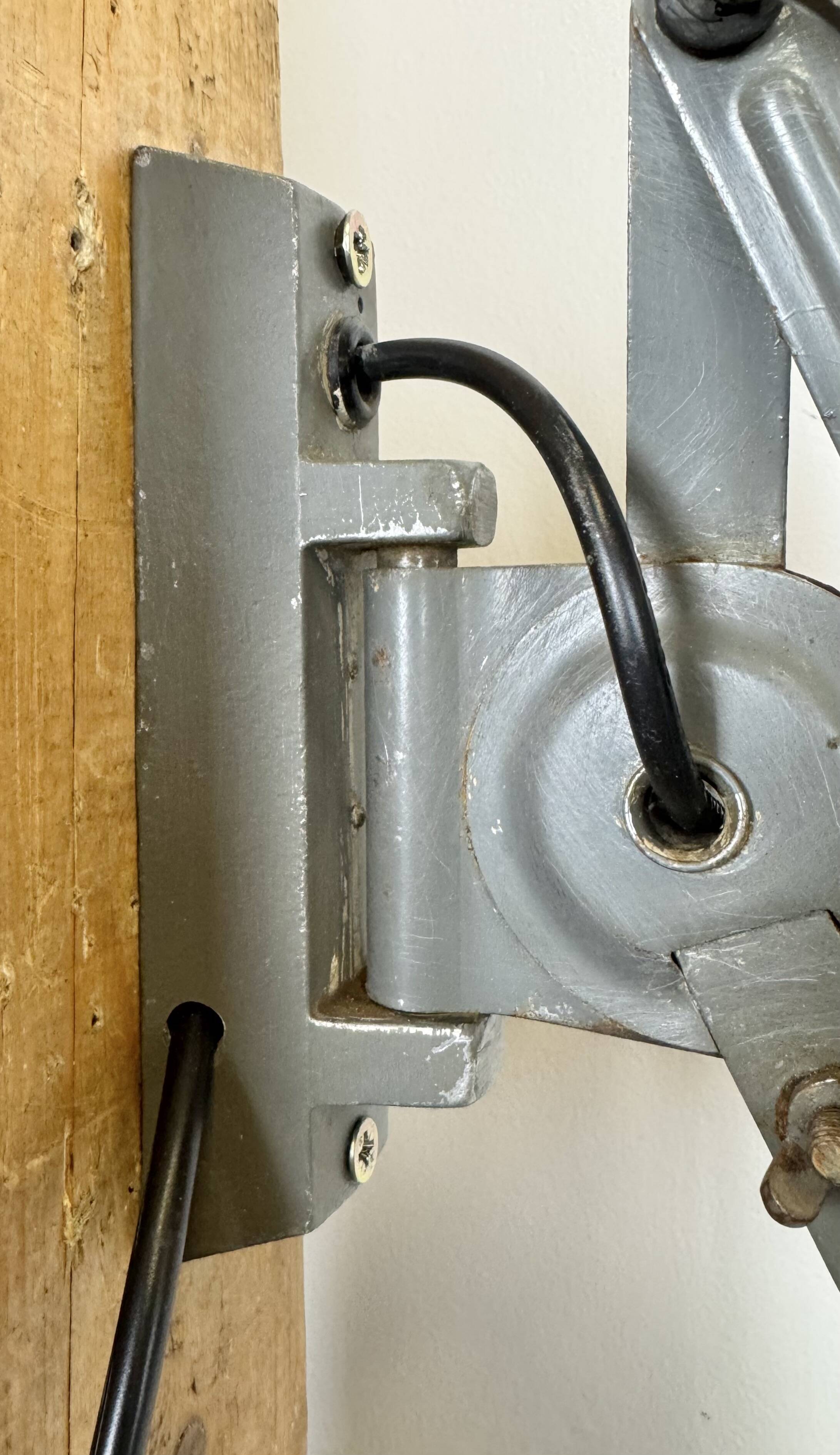 Grey Industrial Scissor Wall Lamp from Elektroinstala, 1960s