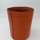 Orange Leather Waste Paper Basket in the Style of a Saddler, in the Taste of Hermès, Ann